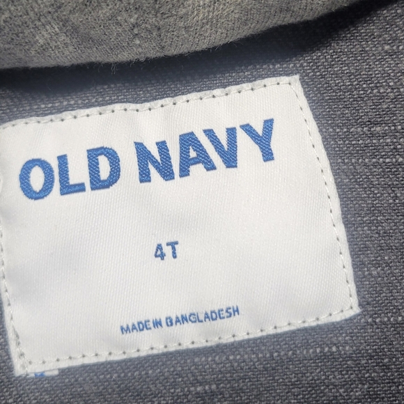 Old Navy Gray Kids Denim Jacket with Hood - Picture 2 of 5